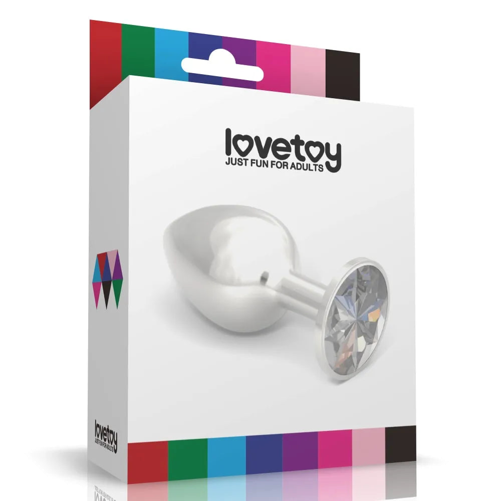 Lovetoy Rosebud 經典金屬肛塞S 整體外觀，展示銀色光滑塞體與黑色鑽石底座